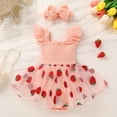 thumbnail image 2 of Happy Town Infant Baby Girl Summer Clothes Sleeveless Romper Dress 3-24M Toddler Girl Bodysuit with Headband, 2 of 9