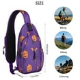 thumbnail image 5 of Sling Backpack,Halloween Spider Bat Pattern Crossbody Bag with Water Bottle Holder,Waterproof Sling Bag for Men/Women with Chest Phone Holder for Hiking,Travel, 5 of 6