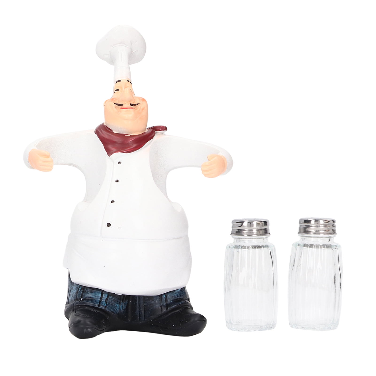 Chef Statue Salt Shakers Set, Pepper Shakers Set Resin Material Vivid Details Hand Painted For