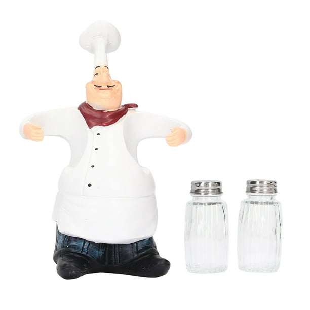 Chef Statue Salt Shakers Set, Pepper Shakers Set Resin Material Vivid
