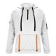 thumbnail image 3 of Sudadera con capucha para hombre, jersey liso de manga larga, múltiples bolsillos, media cremallera, sudadera deportiva con capucha, abrigo, blusa de poliéster para hombre, 3 of 5
