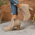 thumbnail image 5 of Mostsola Suede Ankle Boots for Women High Heel Pointy Toe Side Zipper Fall Short Booties, 5 of 8
