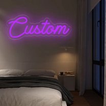 UPONRAY Single Line Custom Neon Signs, Usb Powered with Adjustable Brightness Wall Decor for Gifts, Purple, 14 inch