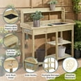 thumbnail image 5 of Convenience Concepts Deluxe Potting Bench in Natural Fir Wood Finish, 5 of 8