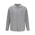 thumbnail image 2 of AherBiu Plus Size Mens Linen Shirts Long Sleeve Button down Lightweight Shirts Fall Solid Casual Beach Shirts, 2 of 5