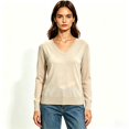 thumbnail image 2 of Women’s Classic V Neck Long Sleeve Soft Knit Pullover Sweater, Women's , Size S-2XL, 2 of 5