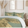 thumbnail image 6 of Ambesonne Christmas Duvet Cover Set, Flying Ornament Joy Art, 2-Calking, Yellow Laurel Green, 6 of 7