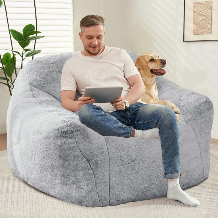 HOMGUAVA Giant Bean Bag Chair for Adults & Kids, Oversized Lounger
