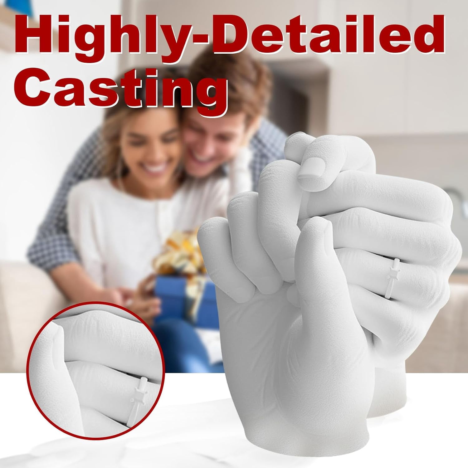 Hand Casting Kit, Couples with Practice Kit, Hand Mold Kit for Adults & Kids, Romantic Anniversary Wedding Birthday for Her or Him,Boyfriend Girlfriend Unique Gift for Valentines