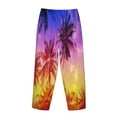 thumbnail image 5 of Goofa Palm Trees at Sunset Printed Soft Pajama Pants for Women, Wide Leg Comfy Casual Lounge Yoga Pants-Small, 5 of 9