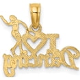 thumbnail image 4 of 14K I HEART DANCING WDancer Charm Yellow Gold Polished Bold Radiant Inspired Designed for those who cherish timeless beauty, 4 of 4