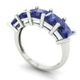 thumbnail image 2 of 2.5 ct Brilliant Princess Cut Simulated Tanzanite 14k White Gold Eternity Band SZ 9.75, 2 of 6