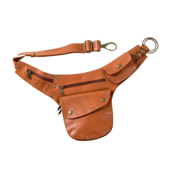 Riñonera Strade Fareast Limited ligera de cuero PU para hombre Naranja