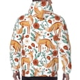 thumbnail image 7 of Naloa Foxes and Floral Harmony Men's Casual Hooded Collar Drawstring Hoodies Pullover Sweatshirts Casual Long Sleeve Shirts-4X-Large, 7 of 7