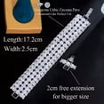 thumbnail image 4 of Sparkling Big Wide Bracelet White CZ Women Multilayer Round Tennis Jewelry Gift, 4 of 9