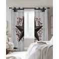 thumbnail image 4 of Texas Star Retro Blackout Curtains for Bedroom Living Room Darkening Curtains 54 Inch Long Vintage Brown Red Berry Wooden Short Curtain for Small Window Treatment Insulated Grommet Drapes 42"x54"x2, 4 of 9