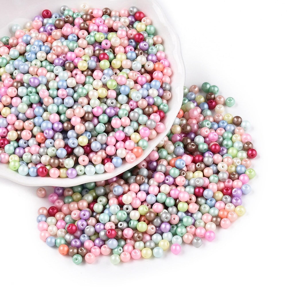 1Pound Glass Seed Beads Opaque Colours Round Mixed Color 3.5~4x3~3.5mm Hole: 0.8~0.9mm 4500pcs/pound