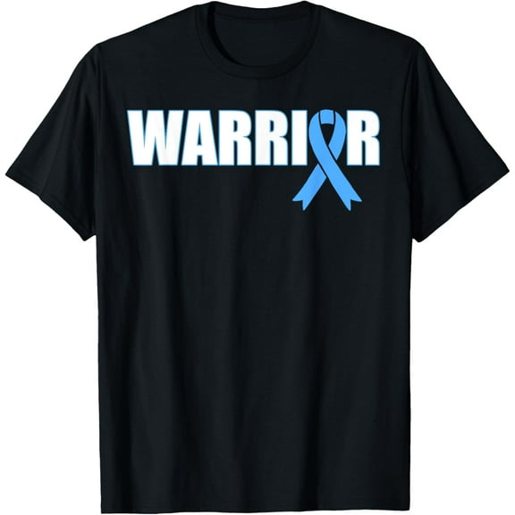 Prostate Cancer Warrior T-Shirt - Light Blue Ribbon for Men T-Shirt100% cotton short-sleeved shirt for both men and women