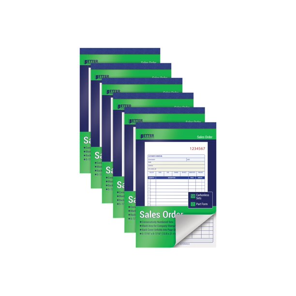 Better Office Products Sales order book 50 forms 138 x 214 mm duplicate carbonless
