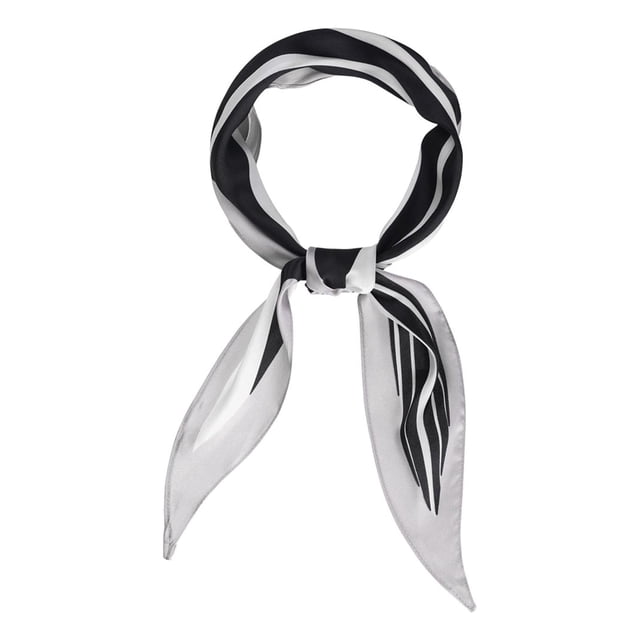 INSPIRAR CHIC Bufanda de Cuello de Mujer con Diseño de Rombo y Rayas, Accesorio de Bolsa Negro
