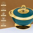 thumbnail image 3 of Casserole Intérieure en Acier Inoxydable Casserole/sans BPA/isolation P.U. Avancée/garde les Aliments Chauds et Frais Chapati, Roti, Biryani et Plus Ensemble d'Articles de Cuisine de 3 (1700 ml, 1100 ml, 600 ml) (Vert Émeraude), 3 of 5