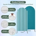 thumbnail image 3 of Teal Striped Arch Backdrop Cover, Spandex Fitted Wedding Arch Cover, Simple Art Vertical Stripe Farmhouse Round Top Stand Covers for Birthday Ceremony Bridal Shower Party Decor 5x2.1 Ft, 3 of 9