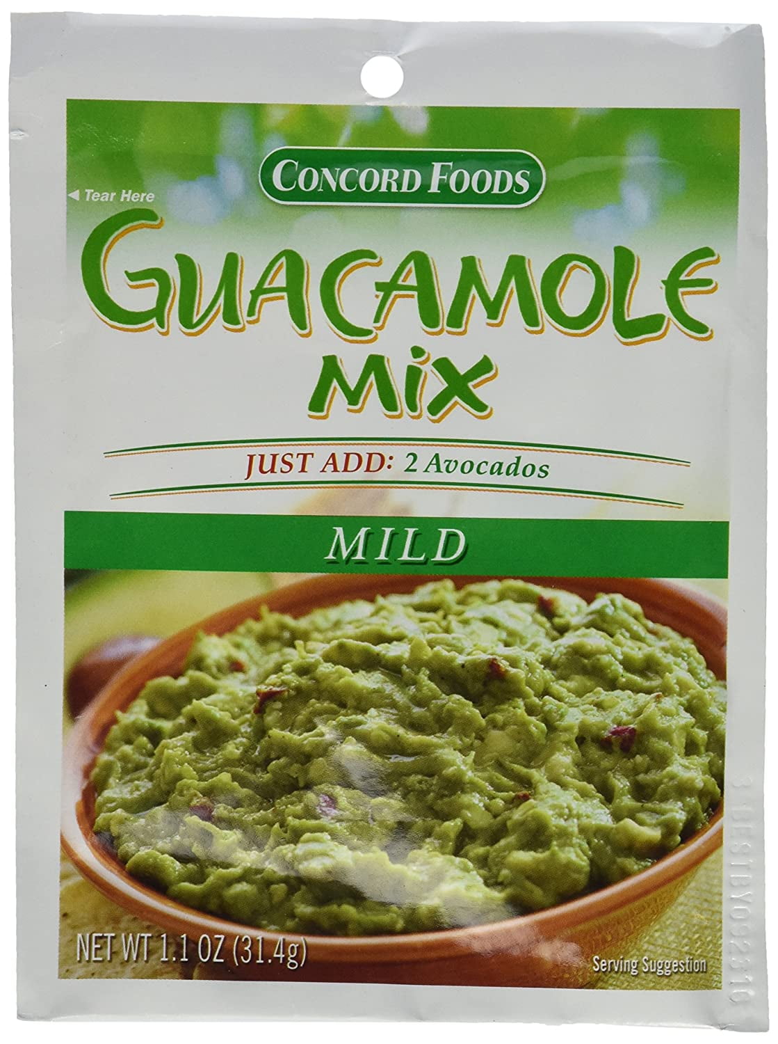 Concord Foods Mild Guacamole Dip Mix (Pack of 4) 1.1 oz Packets