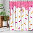 thumbnail image 6 of Donut Shower Curtain Colorful Pink Dessert Bathroom Decorated with Delicious Food Bakery Themed Melting Ice Cream Shower Curtain Bathroom Set 71x72in YLLGSE075, 6 of 6