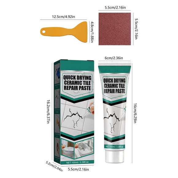 Repair Agent Ceramic Tile Paste Bathtub Furniture Toilet Crack Ceramic Tile Quick Drying Adhesive 100g Room Decor Home Essentials White Clearance sale