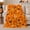 Smiling Pumpkins And Steaming Cups, variant on Jack O Lantern Moon Pattern in Whimsical Halloween Style for Halloween Fans, Orange Pumpkin Black Scene, Cozy Flannel Blanket for Bedroom and Living Room, Halloween Gift, Pumpkin Home Decor