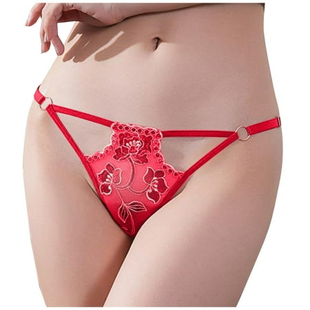 IUJSOY Sexy Underwear for Women Lace Thong Panties Soft Bowknot Nightwear Comfy T Back Lingerie