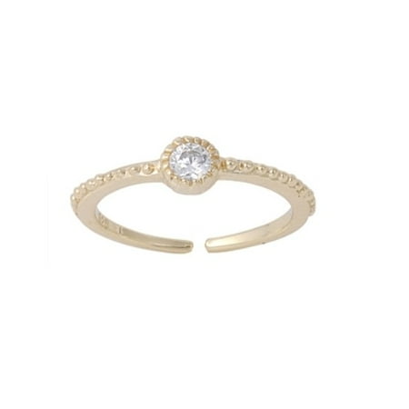 - 14k Gold Sparkling CZ Toe Ring