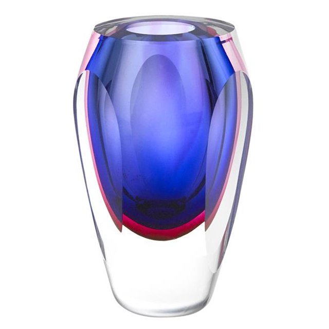 Vase en Verre Violet Soufflé à la Bouche de 6 Pouces