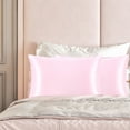 thumbnail image 2 of PiccoCasa Set of 2 King Satin Pillowcase Durable&Soft Zippered Pink, 2 of 7