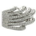 thumbnail image 3 of Luxe Jewelry Designs Women's Rhodium Plated Brass Swirl Ring with Round Cubic Zirconia - Size 9, 3 of 4