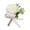 White, variant on Dserhfy Rose Flower Brooch Realistic Green Leaves Anti-slip Elegant Groom Bride Groomsmen Floral Corsage Lapel Pin Wedding Party Supplies