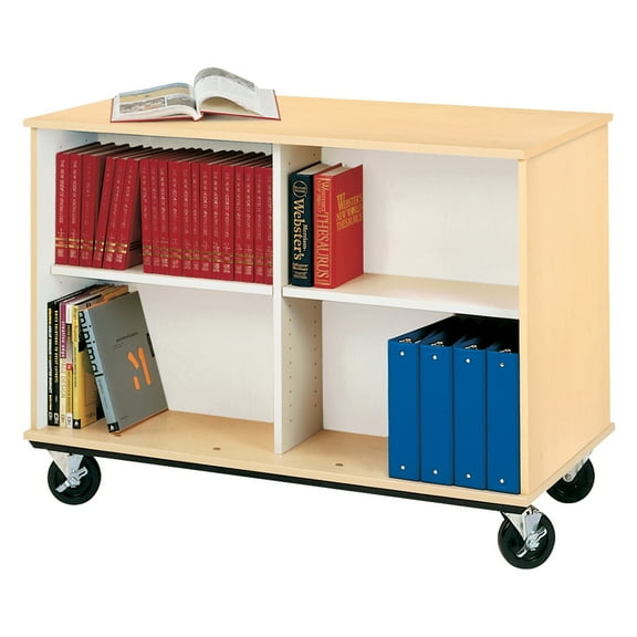 Stevens ID Systems 4 Shelves 36" Tall Open Double Sided Book Cart