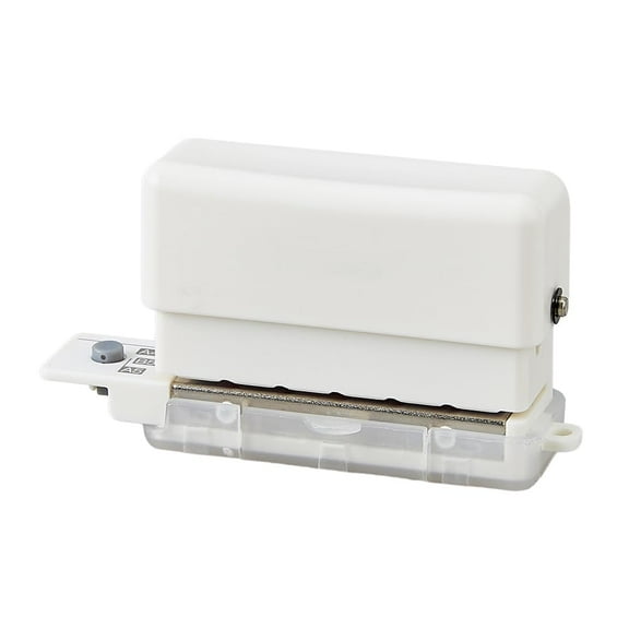 Mini Plastic 6-Hole Punch 2 Sheet Capacity Portable 6-Ring Binders Puncher for A4/A5/B5/Personal/Pocket Size White 91x30x49.5mm