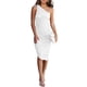 thumbnail image 1 of Vestido PRETTYGARDEN de un Hombro con Fruncidos Asimétrico Blanco Talla L, 1 of 7