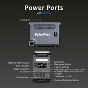 Solarplay 3600W (Peak 6600W) Portable Power Station 3840Wh LiFePO4 Battery UPS Solar Generator with 15 Outputs for Outdoor Home Backup Emergency
