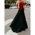 thumbnail image 3 of Jupe Longue Plissée Évasée en Chiffon Taille Haute pour Femmes, 3 of 5