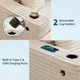 thumbnail image 4 of Oversized Corduroy Chaise Lounge Chair with Cup Holder & USB Charging Port, 54" Wide Plush Sofa with High-Density Foam & Supportive Springs for Living Room, 4 of 9