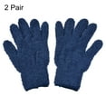 thumbnail image 3 of Uxcell Dusting Cleaning Gloves Microfiber Mittens, Dark Blue 2 Pairs, 3 of 5