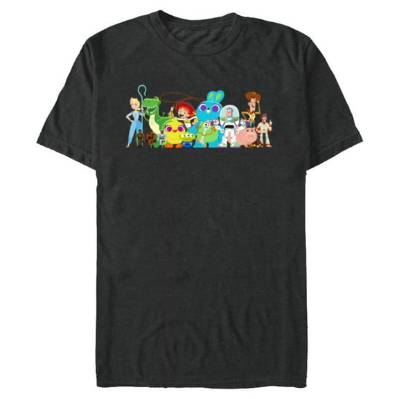 Disney Pixar Toy Story 4 Character Group Shot T-Shirt- Short Sleeve Blended T-Shirt for Adults - Customized-Graphite Snow Heather