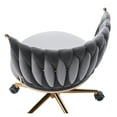 thumbnail image 6 of Sesslife Home Office Chair, Comfy Padded Seat Swivel Desk Chair, Upholstered Velvet Computer Chair with Castors for Small Place, Adjustable Vanity Chair for Office Bedroom Dressing Room, Gray, 6 of 12