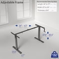 thumbnail image 6 of VIVO Black Manual Height Adjustable Stand Up Desk Frame Crank Ergonomic System, 6 of 8