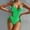 Green, variant on Babysbule Swimsuits for Women Women's Solid Bikini Swimsuit Filled Bra One-Piece Swimwear Suspender Beachwear