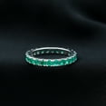 thumbnail image 3 of Rosec Jewels Real Emerald Eternity Ring for Anniversary - May Birthstone Emerald Stackable Ring - Ready to Gift with Jewelry Box, 14K White Gold, US 13.00, 3 of 6