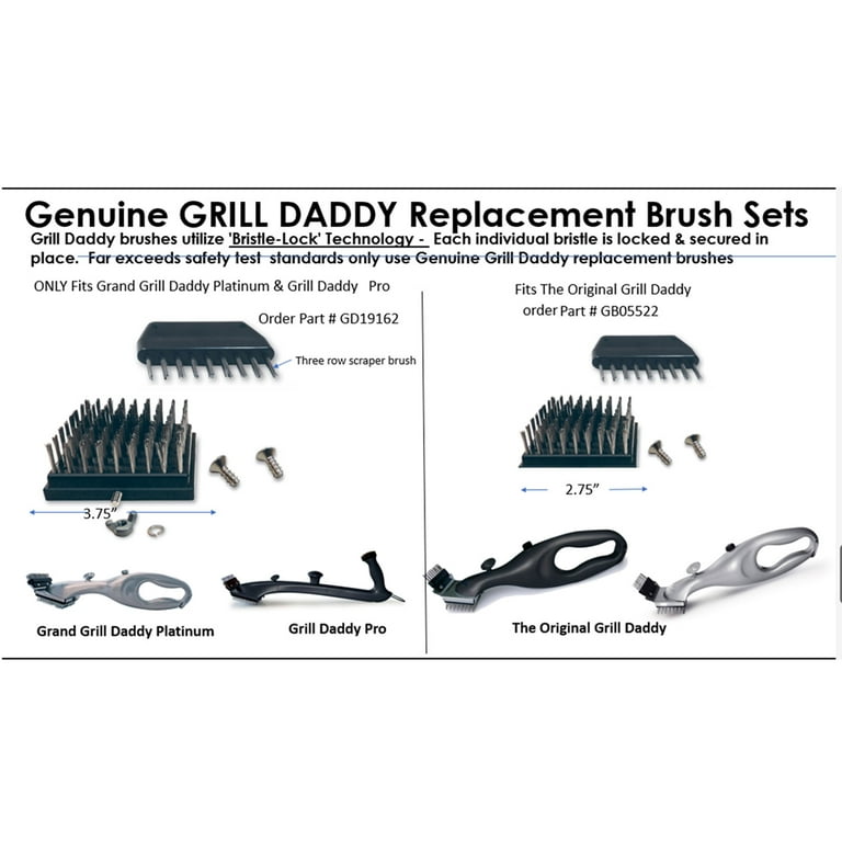 Grill Daddy Steam Replacement Brush for GD19162BB Pro  Black & Silver Brush,  Dishwasher , Plastic 