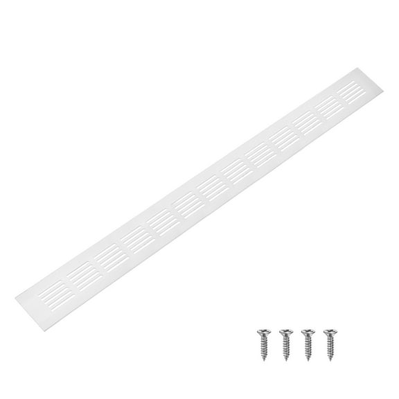 Uxcell 1-Pack Aluminum Alloy Door Air Vent Cover, 20x2"/500x50mm Ventilation Grille with Screws for Cabinet [Silver]